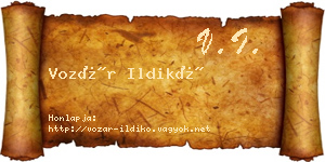 Vozár Ildikó névjegykártya