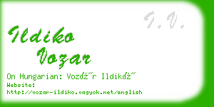 ildiko vozar business card
